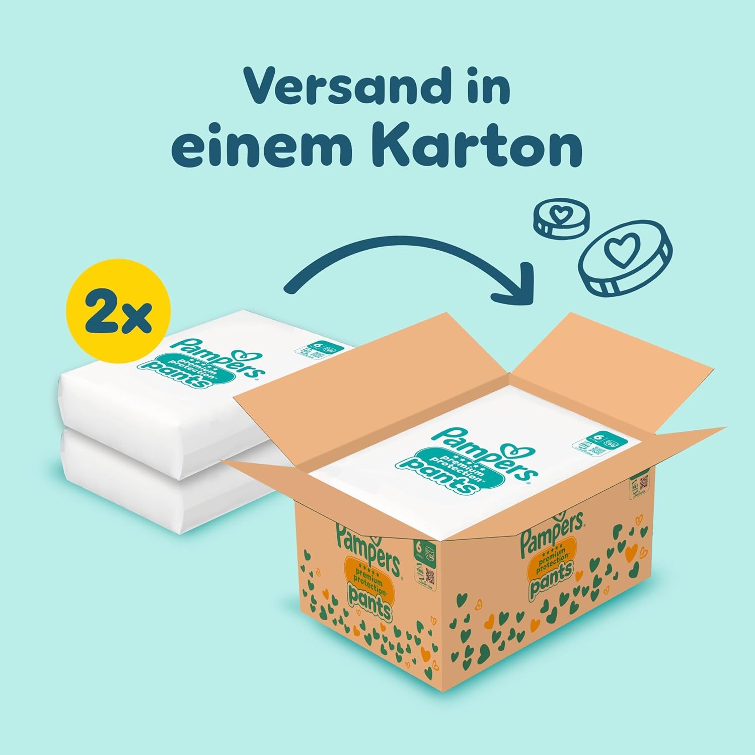 Detalle 2 de Pampers Premium Protection Pants Größe 6 132 Stück