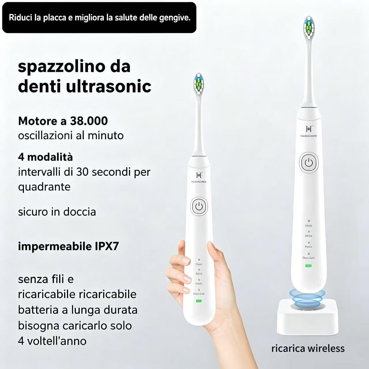 Detalle 2 de Set pulizia orale 2‑in‑1 con spazzolino elettrico