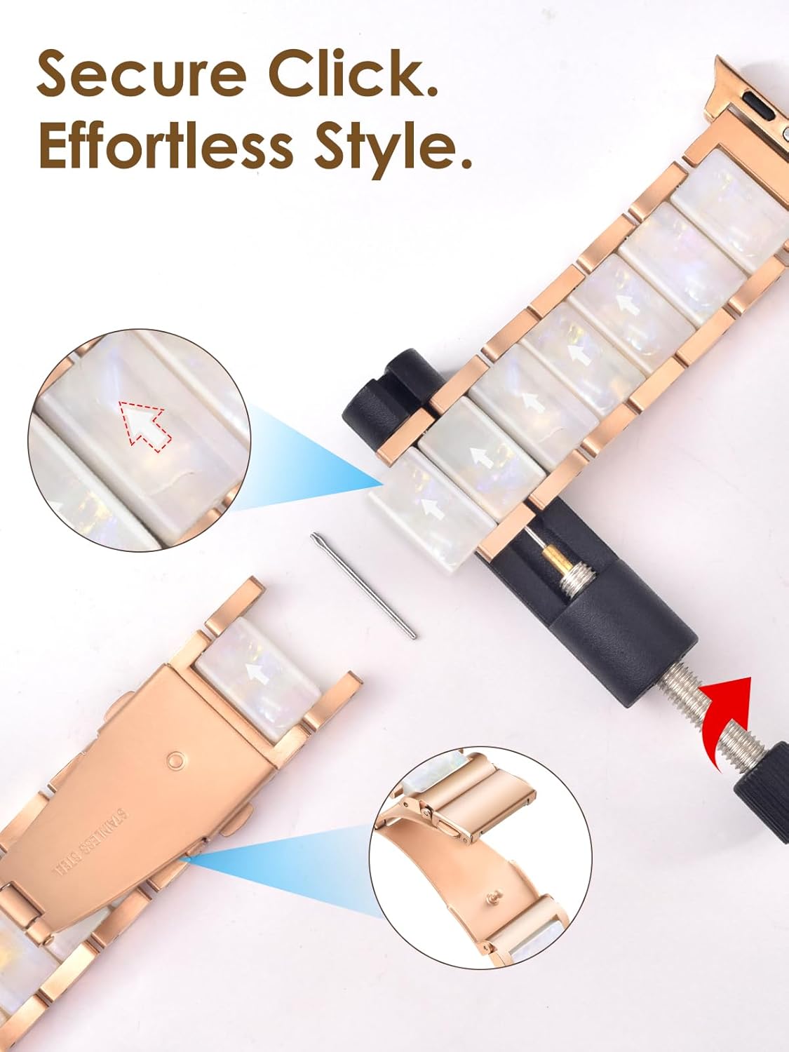 Thumbnail 6 de V.R.HOPE Apple Watch Band 38mm Fashion Rose Gold