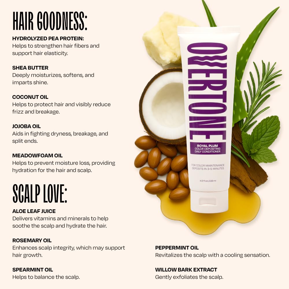 Detalle 2 de Overtone Daily Color Depositing Conditioner - Royal Plum for Brown Hair