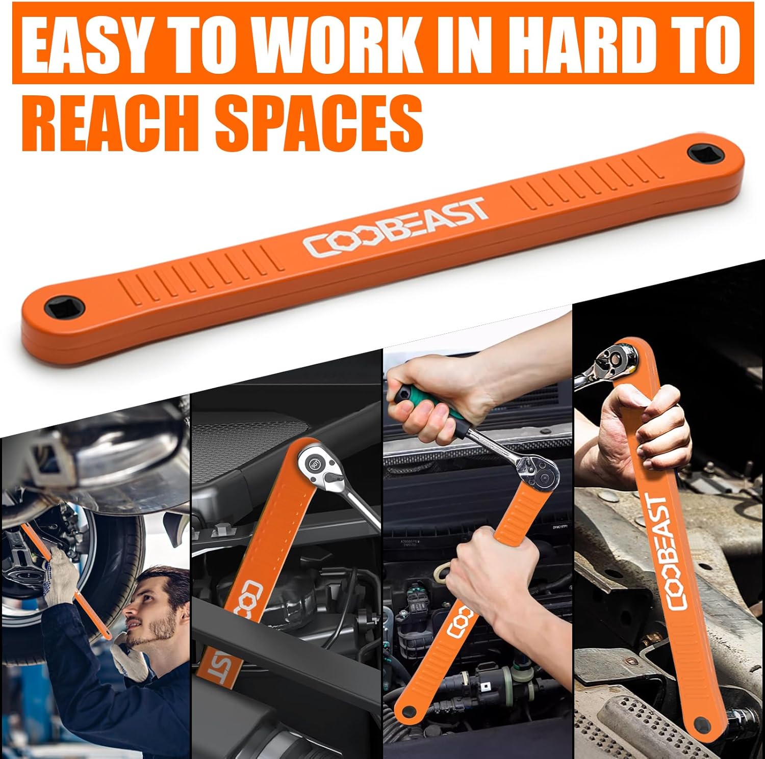 Detalle 2 de coobeast 3/8" Offset Extension Wrench with 0° Swing and Drive Adapters
