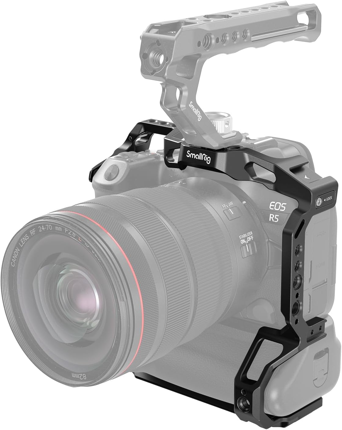 Detalle de SmallRig Camera Cage 3464 for Canon EOS R5/R6/R5 C/R6 Mark II with BG-R10 Battery Grip