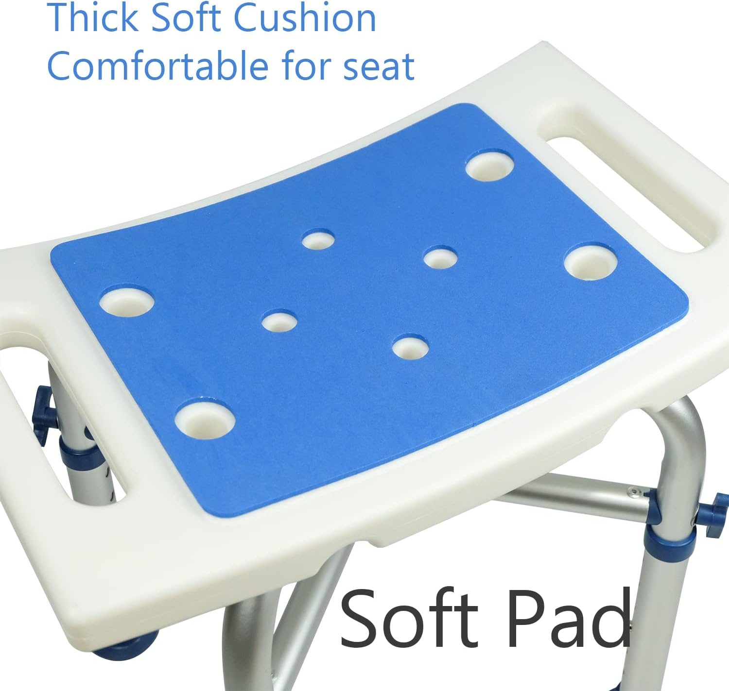 Thumbnail 5 de LandTale Heavy Duty Shower Stool (500Lb) – Height Adjustable, Anti-Slip, Tool-Free Assembly