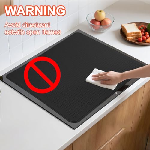 Detalle de QUIIEOSKIA 70.5 x 50.5 cm Silicone Stove Top Cover – Induction Hob Protector Mat