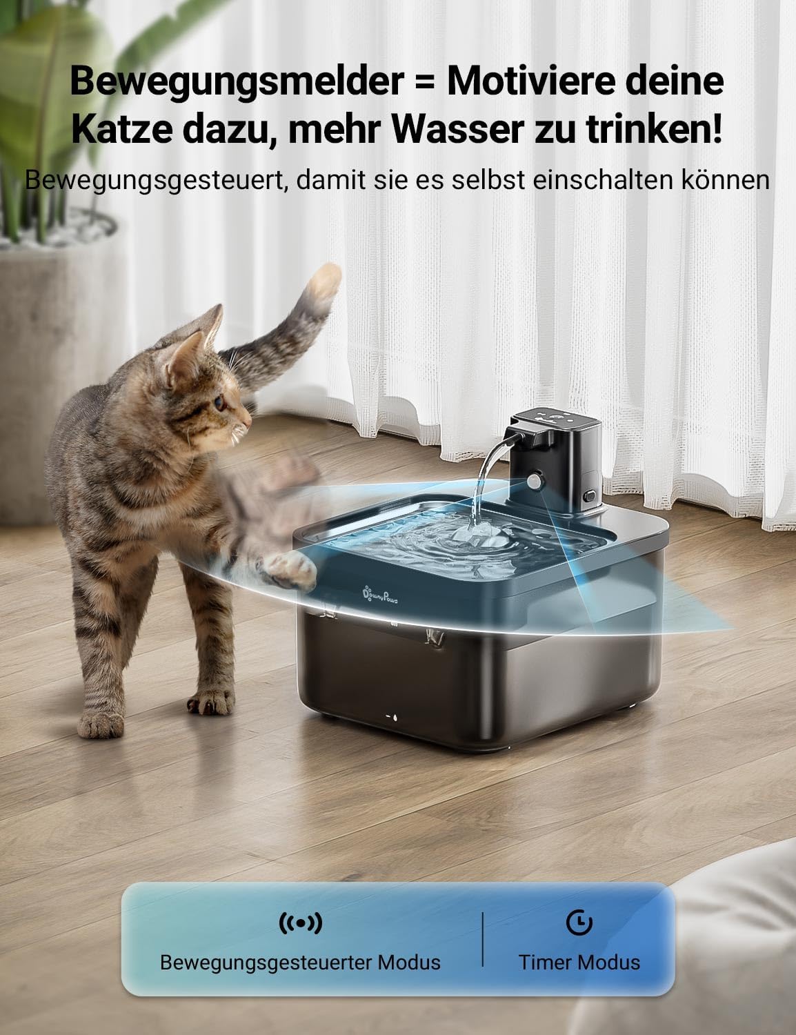 Thumbnail 1 de DownyPaws 2,5L Trinkbrunnen für Katzen 4000mAh 💧🐱
