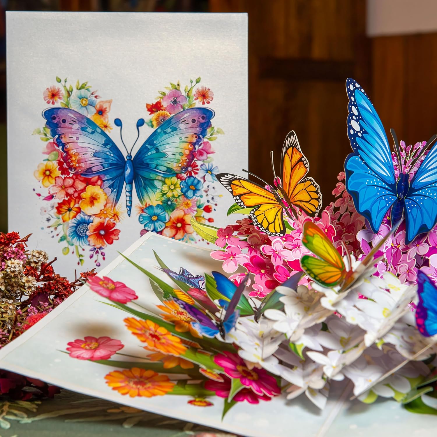 Thumbnail 4 de Devine Cards Pop Up Flower Greeting Card – Butterfly 🧾