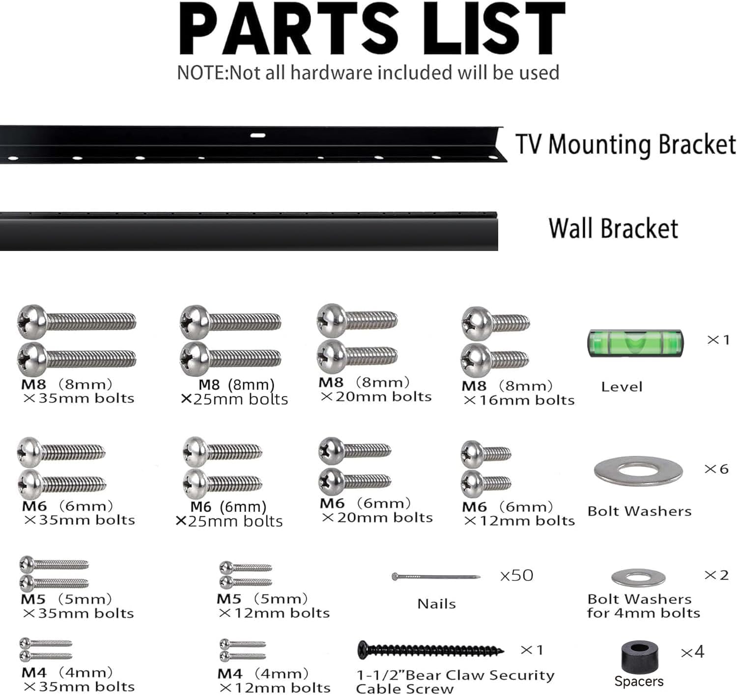 Thumbnail 6 de Auoace No Stud TV Wall Mount for 32–75 inch TVs (up to 150 lbs), ultra-low profile drywall/plaster bracket