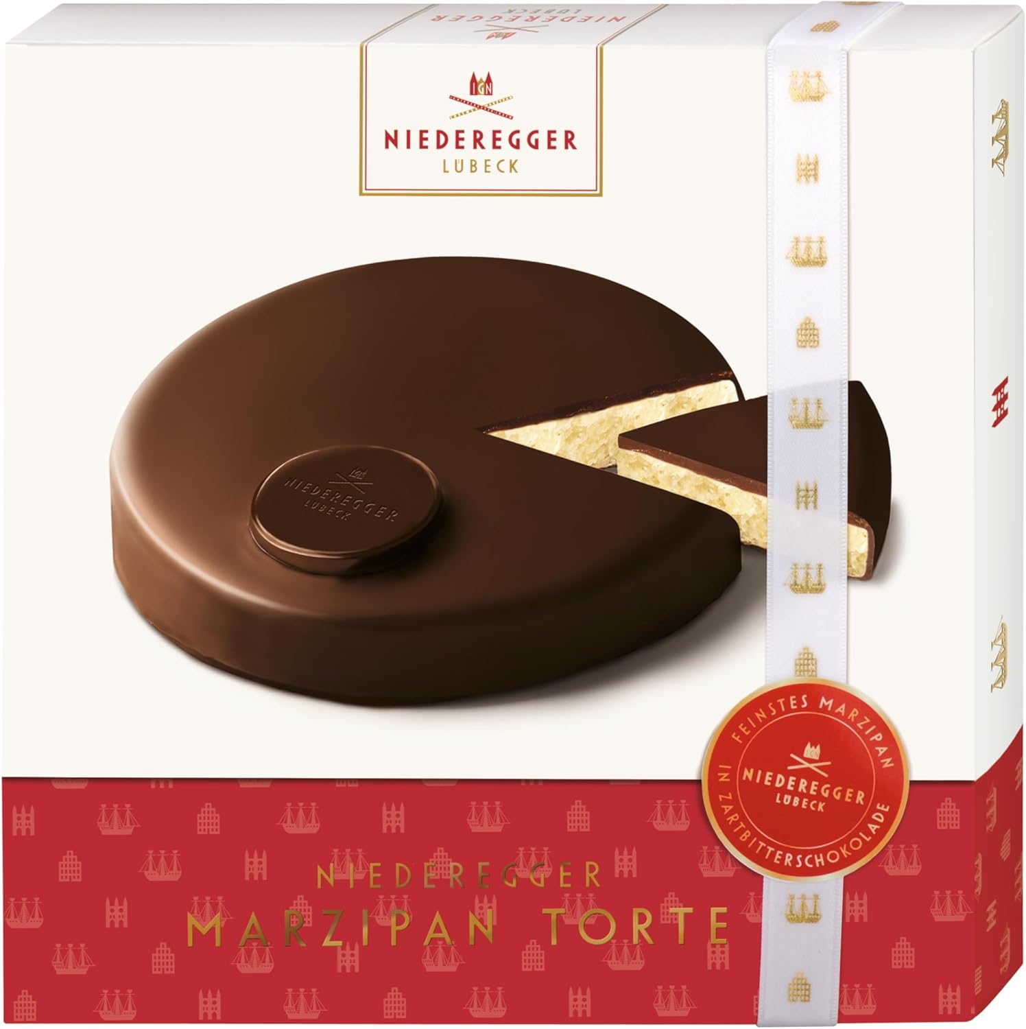 Detalle de Niederegger Marzipan Classic Marzipan Torte 185 g – délicatesse d’amandes et chocolat noir