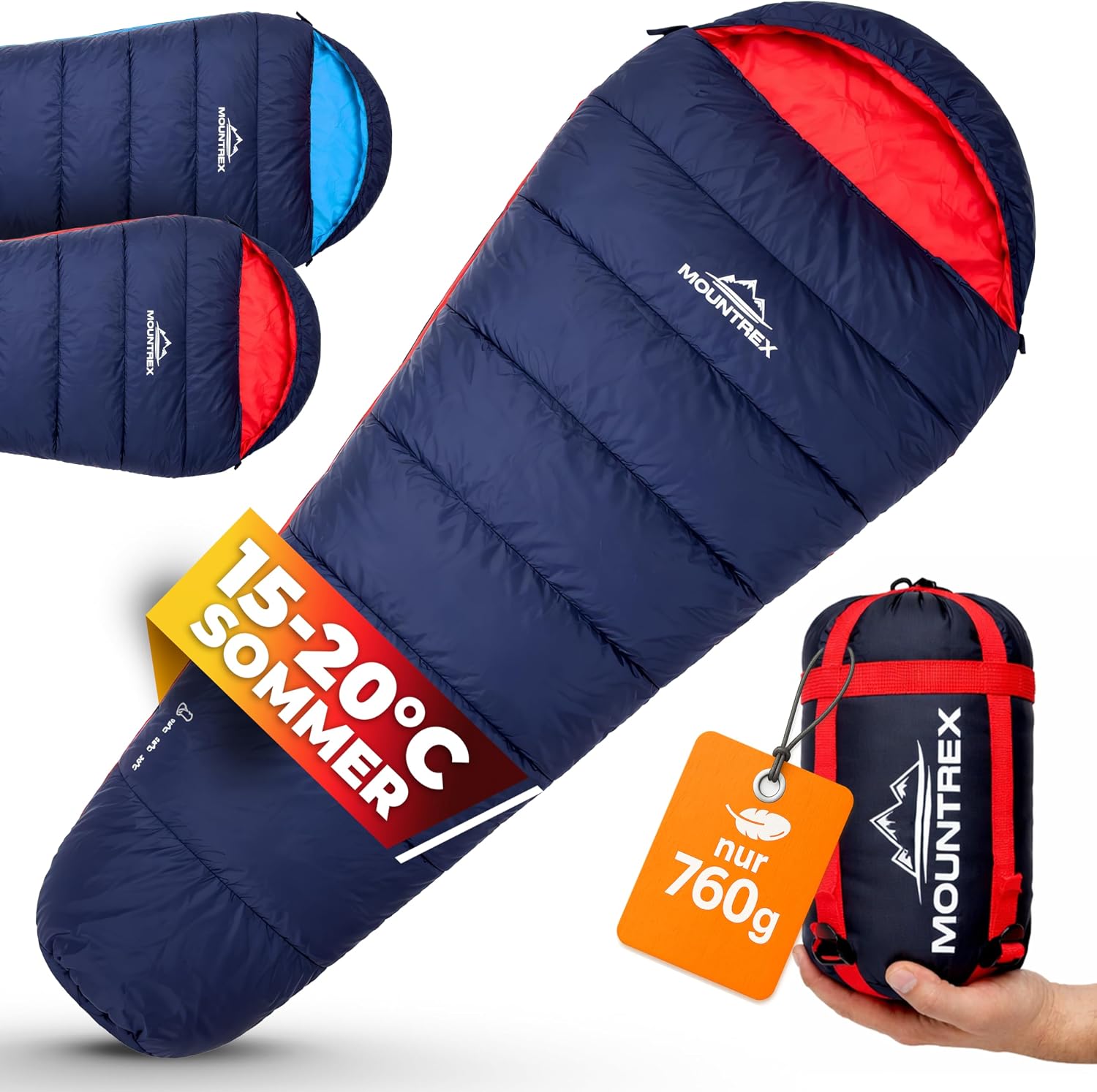 Thumbnail 6 de MOUNTREX mummie-slaapzak 205 x 80 cm, compact en koppelbaar