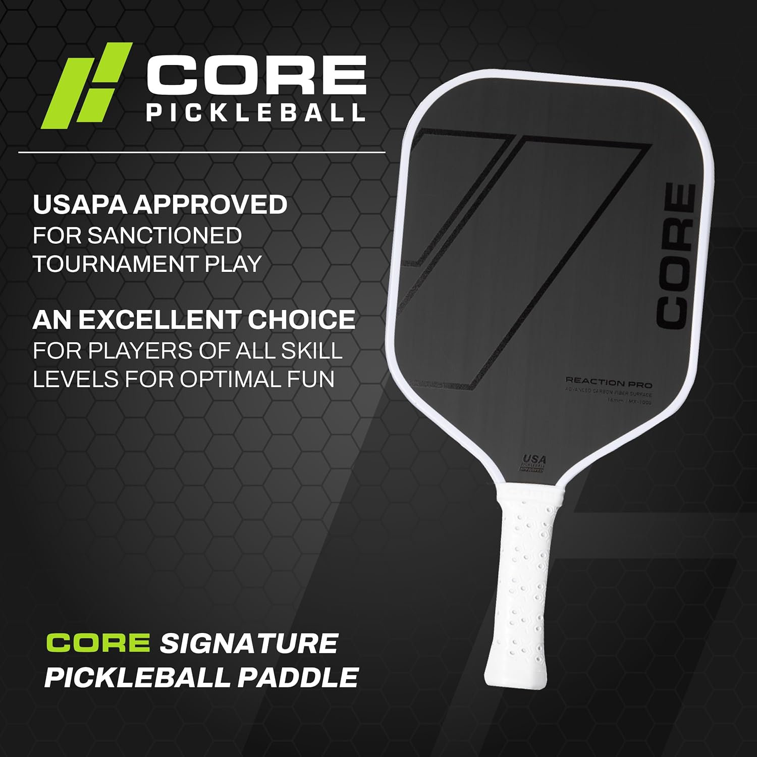 Detalle 2 de CORE Pickleball Carbon Fiber Paddles