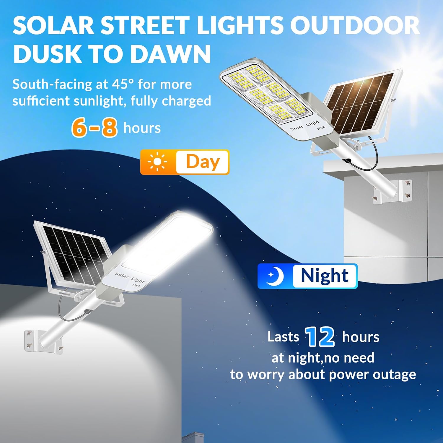 Detalle de WILLMIND WILLMIND-XTD2 Solar Street Lights, 2-Pack with Motion Sensor and Remote