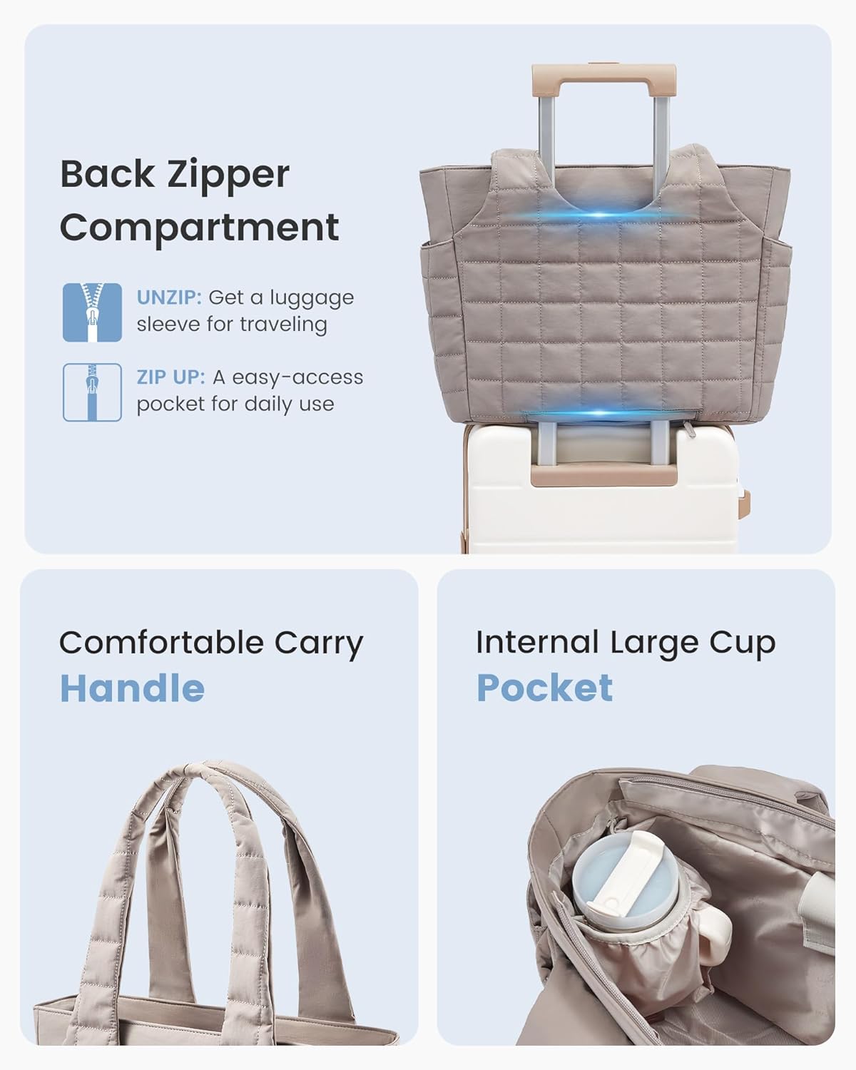 Detalle 1 de LOVEVOOK Shopper Tasche 15,6 Zoll Laptopfach