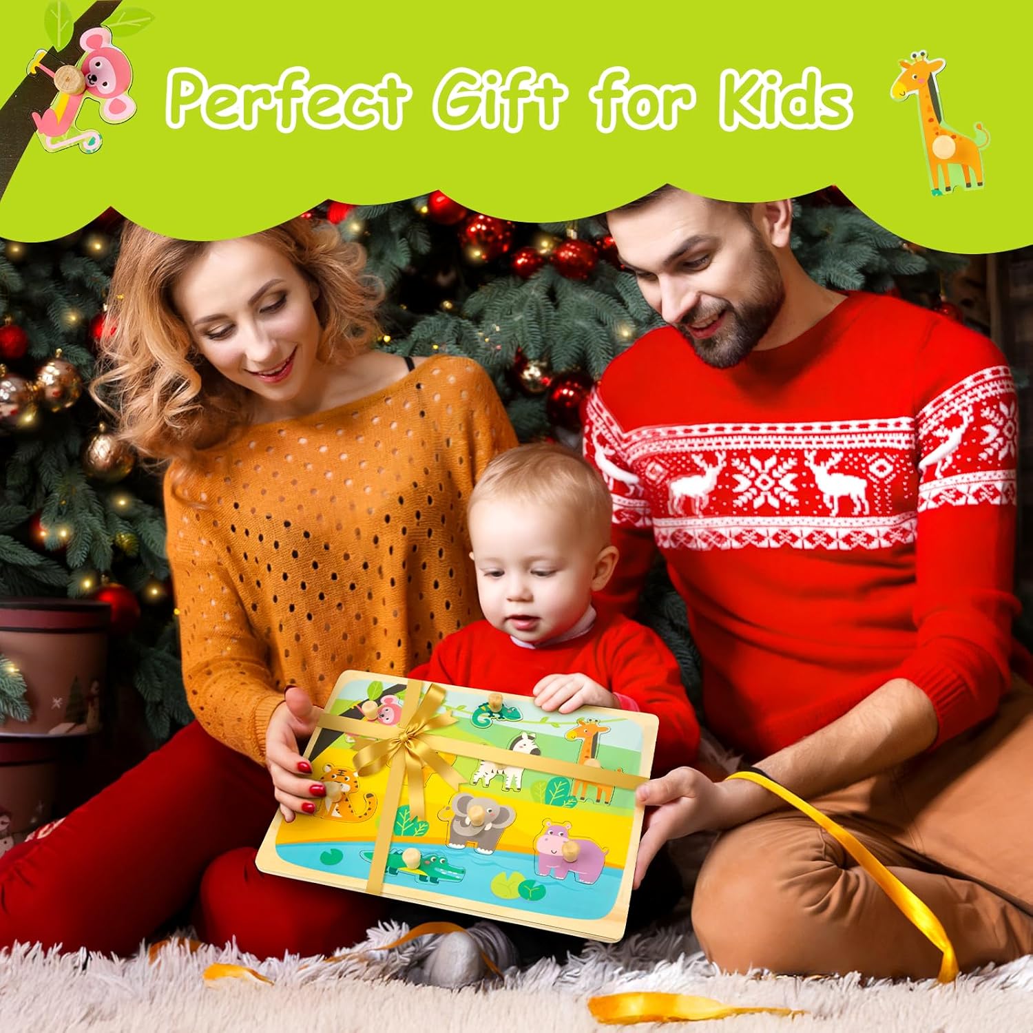 Thumbnail 6 de Funsland Wooden Animal Peg Puzzles for 1 Year Olds: Montessori-inspired Animal Puzzles for Early Cognitive Skills