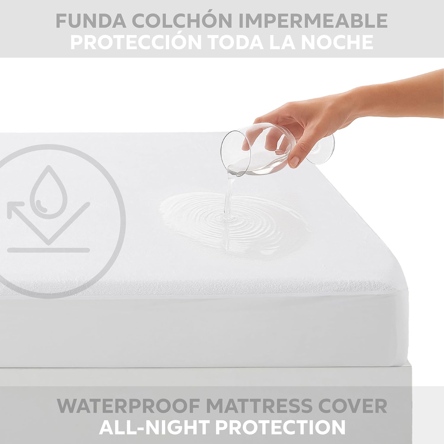 Thumbnail 2 de EasyCosy Coprimaterasso singolo impermeabile 105x200x30 cm con elastico tutto intorno (bianco) certificato OEKO-TEX