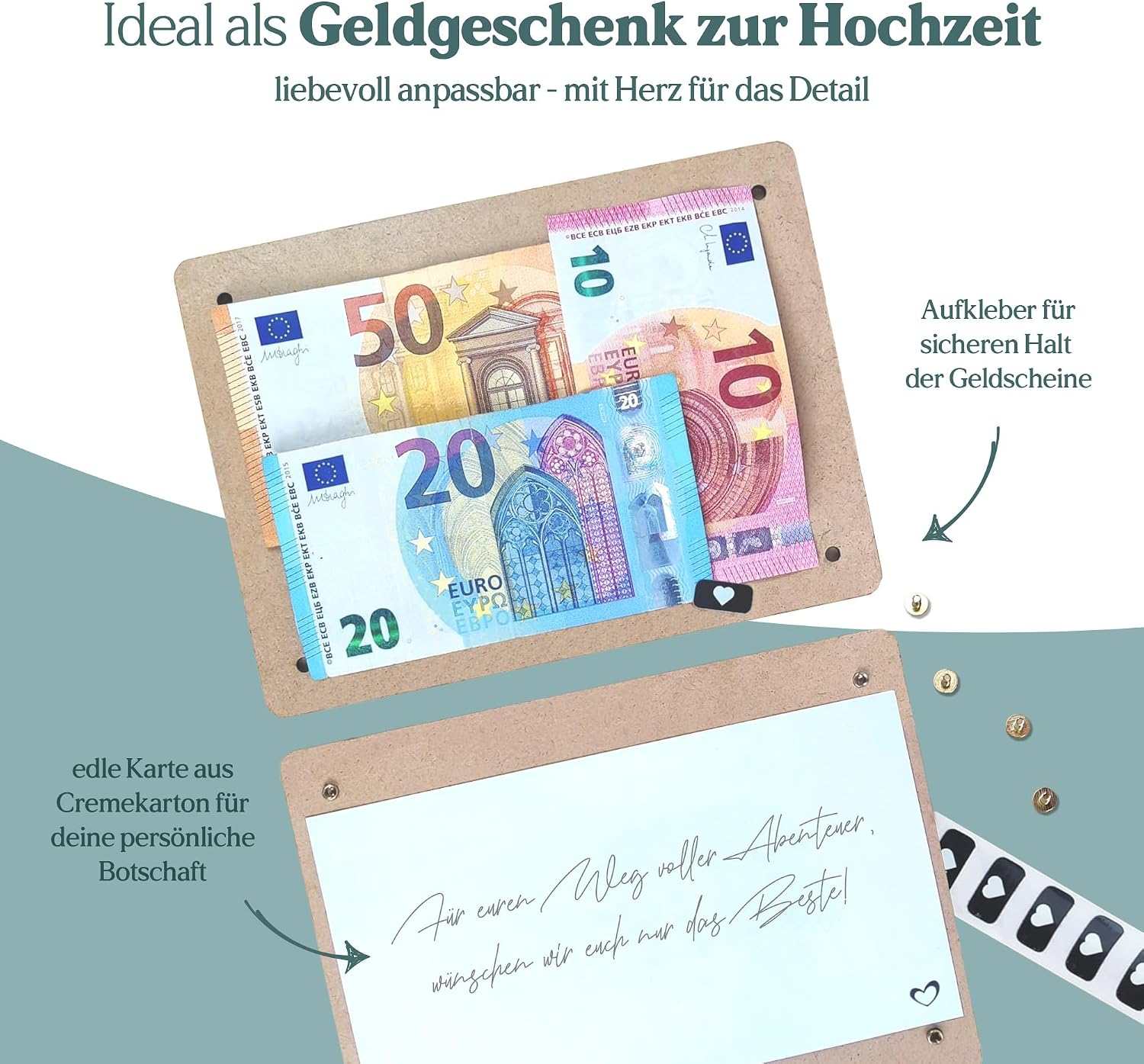 Thumbnail 3 de Hochzeitsgeschenk XL Geldgeschenk aus Holz