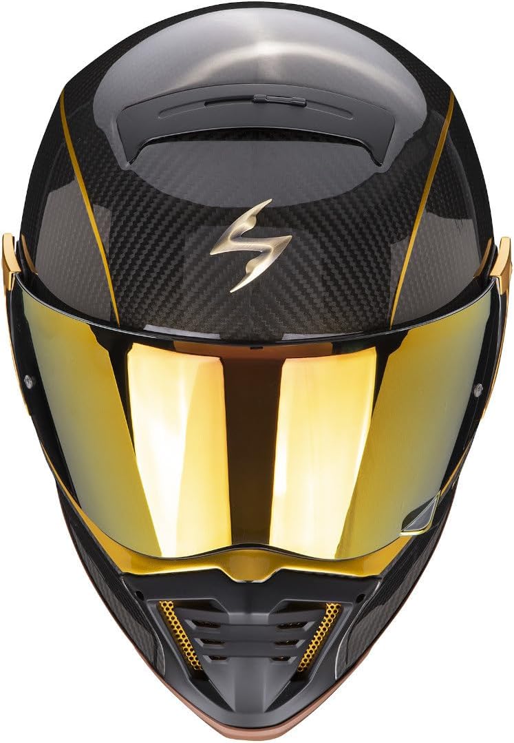 Detalle 2 de SCORPION EXO-HX1 CARBON SE Nero-Oro XL – casco integrale con visiera Smoke e Peak inclusa