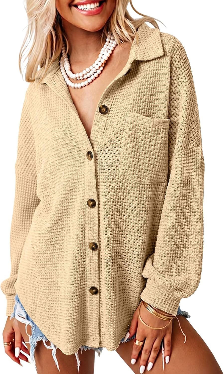 Thumbnail 6 de Dokotoo waffle knit shacket jacket