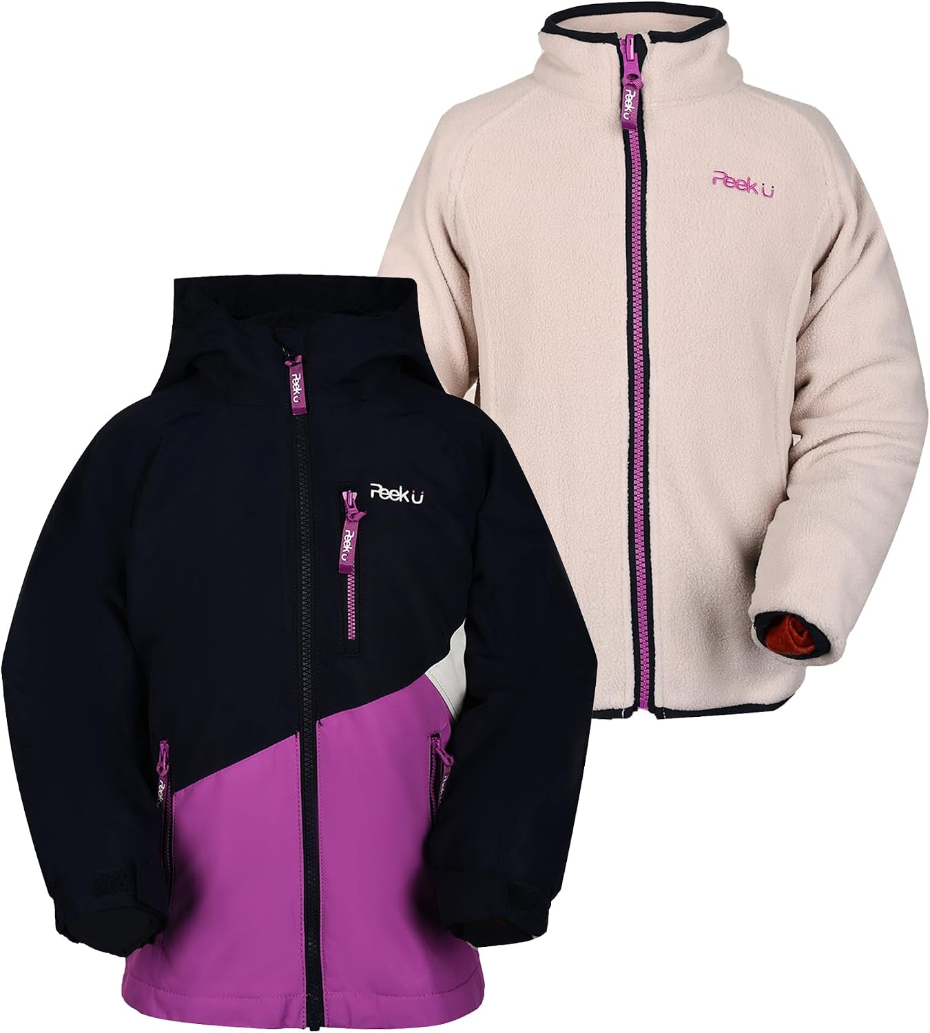 Thumbnail 6 de PEEKU Kids 3-in-1 Jacket with Detachable Fleece, Water-Resistant Shell