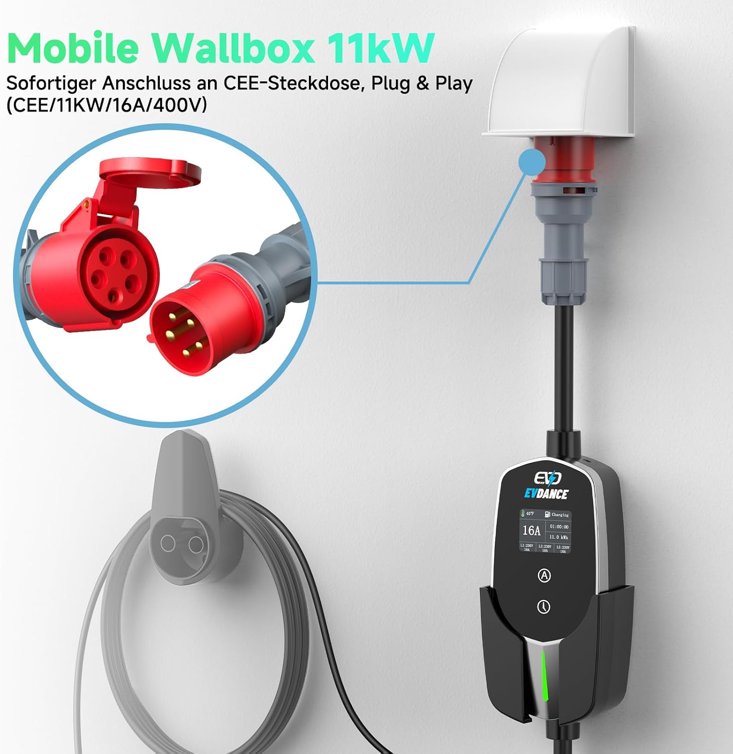 Detalle de EVDANCE Mobile Wallbox 11 kW đ