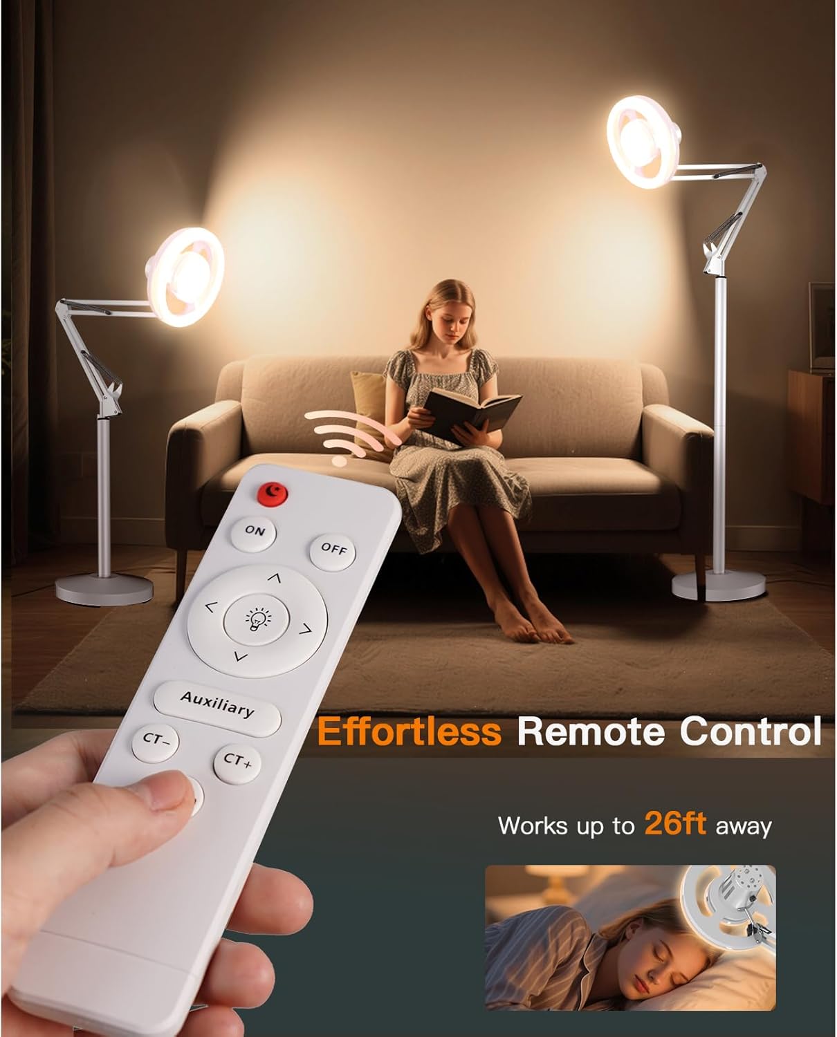 Thumbnail 6 de Arsoer LED Floor Lamp 36W with Stepless Dimming (3000K–6500K) and Remote