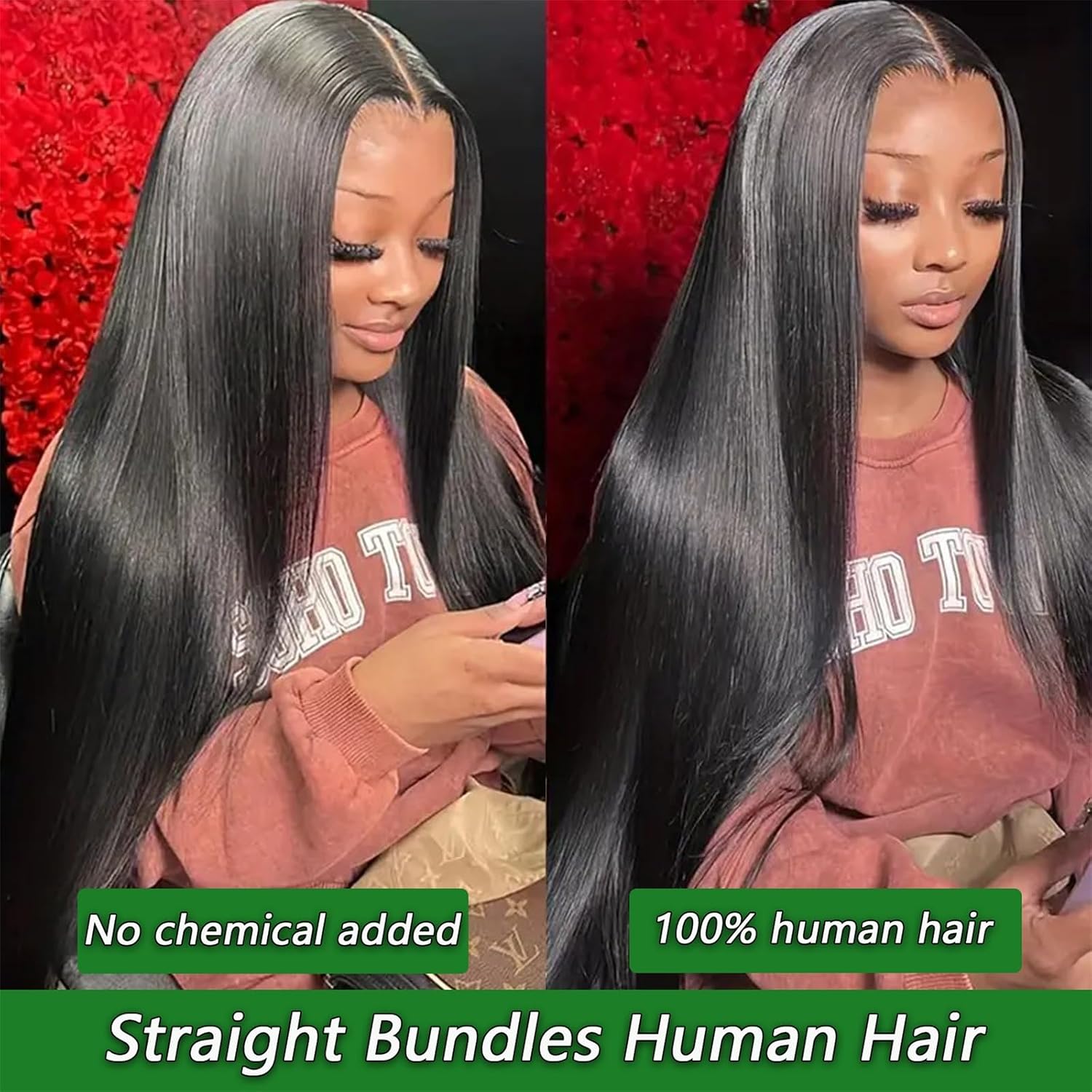 Thumbnail 4 de 12A 4 Bundles Straight Human Hair 18–24in