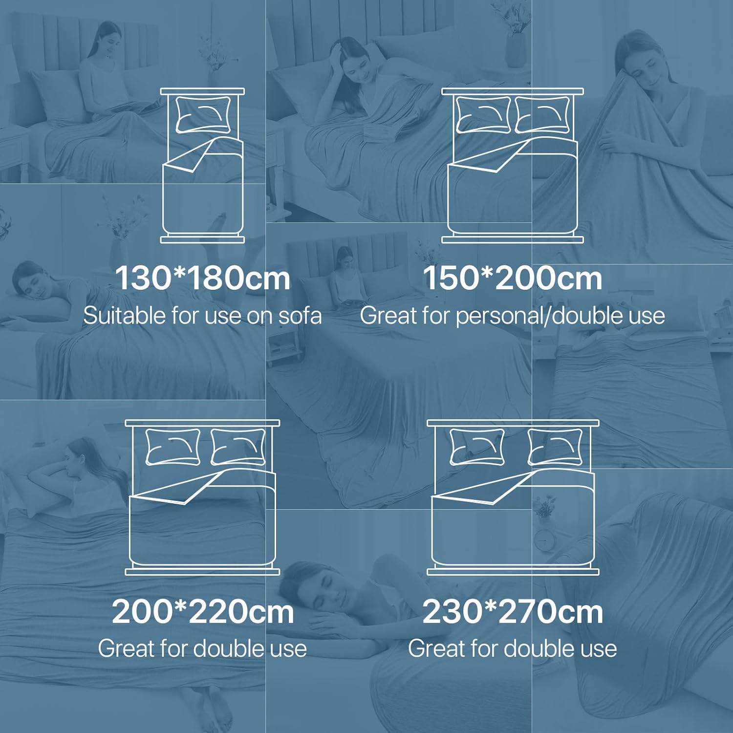 Thumbnail 5 de IKALIFE Couverture Rafraîchissante d'Été Adulte – 230×270 cm, Arc-Chill 3.0, Q-Max >0,5, Gris