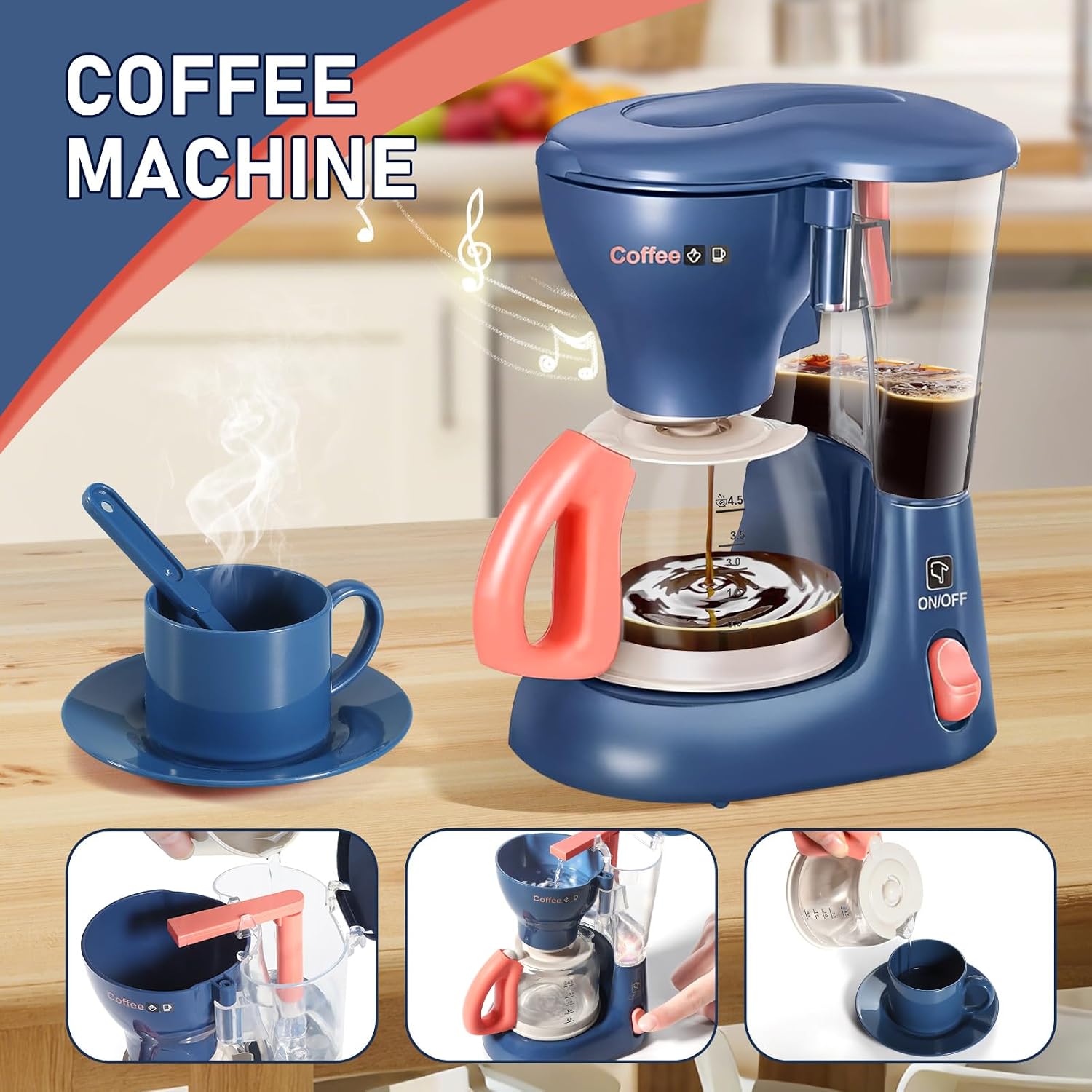 Thumbnail 2 de Spielküche Kinder Spielzeug ab 3 Jahre Kaffeemaschine