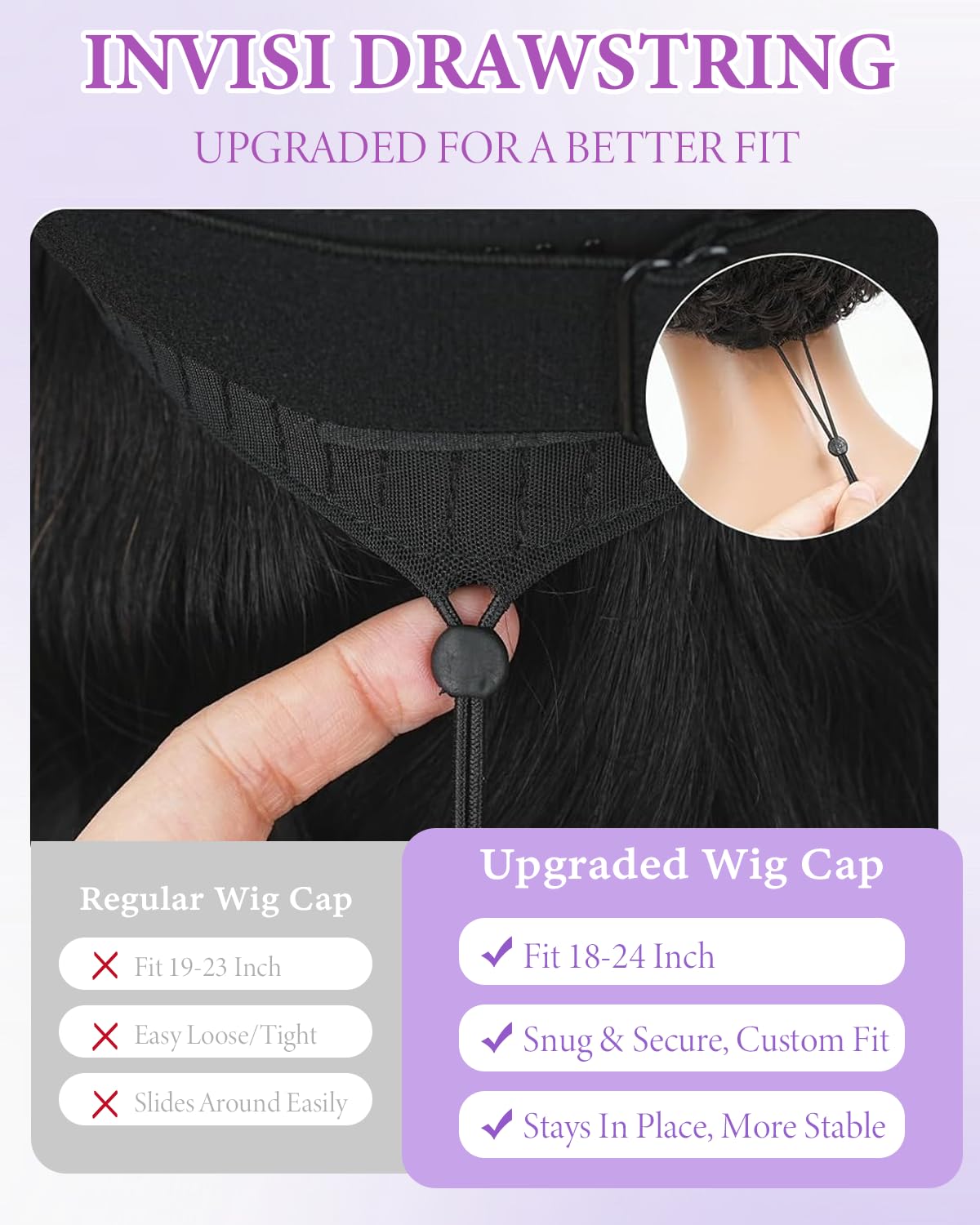 Thumbnail 3 de SKINLIKE 5x5 HD Lace Closure Wig (Human Hair) with Drawstring, 26 Inch, 220% Density, 16A Body Wave