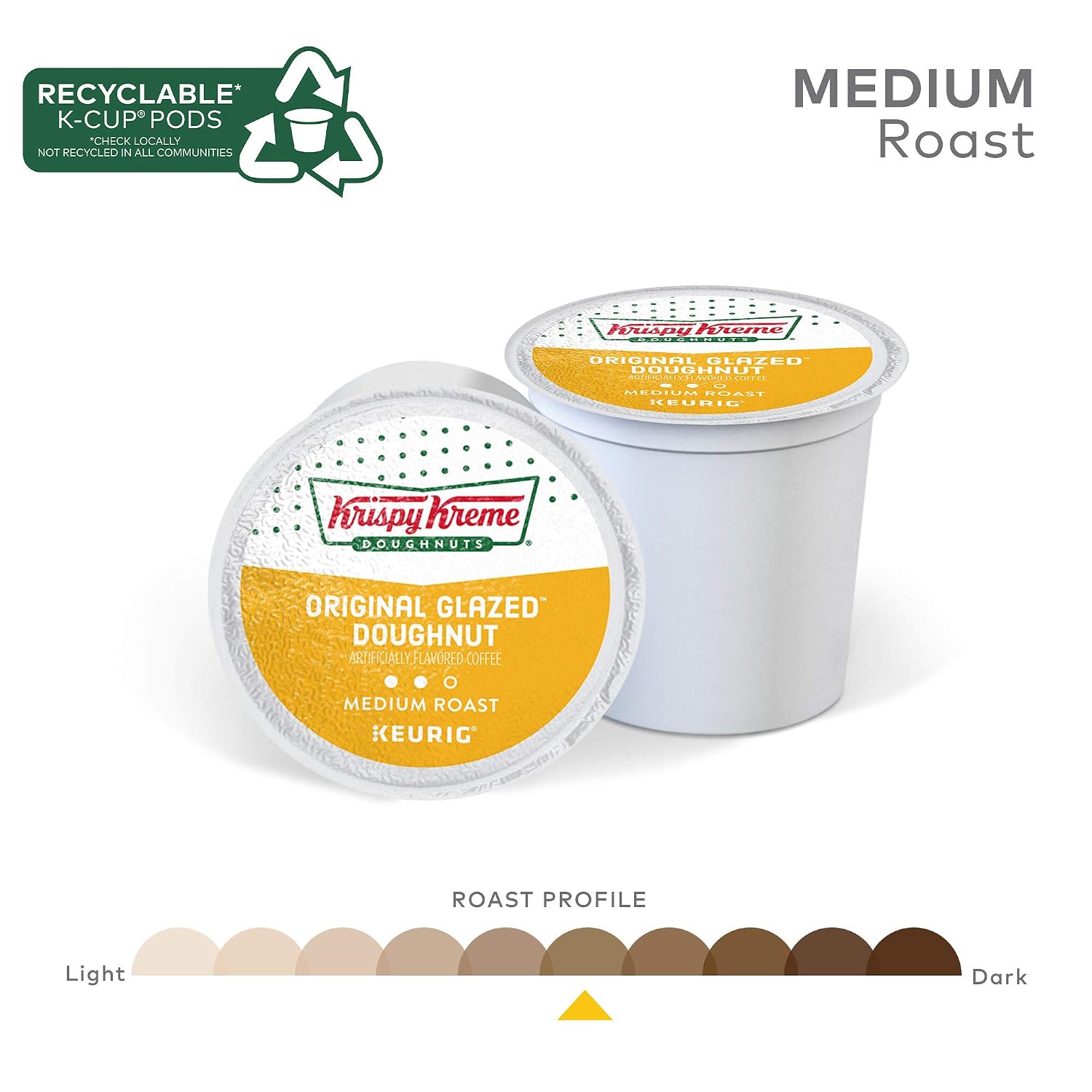 Detalle 2 de Krispy Kreme 5000199538-96 Original Glazed Doughnut Medium Roast K-Cup Pods, 96 Count