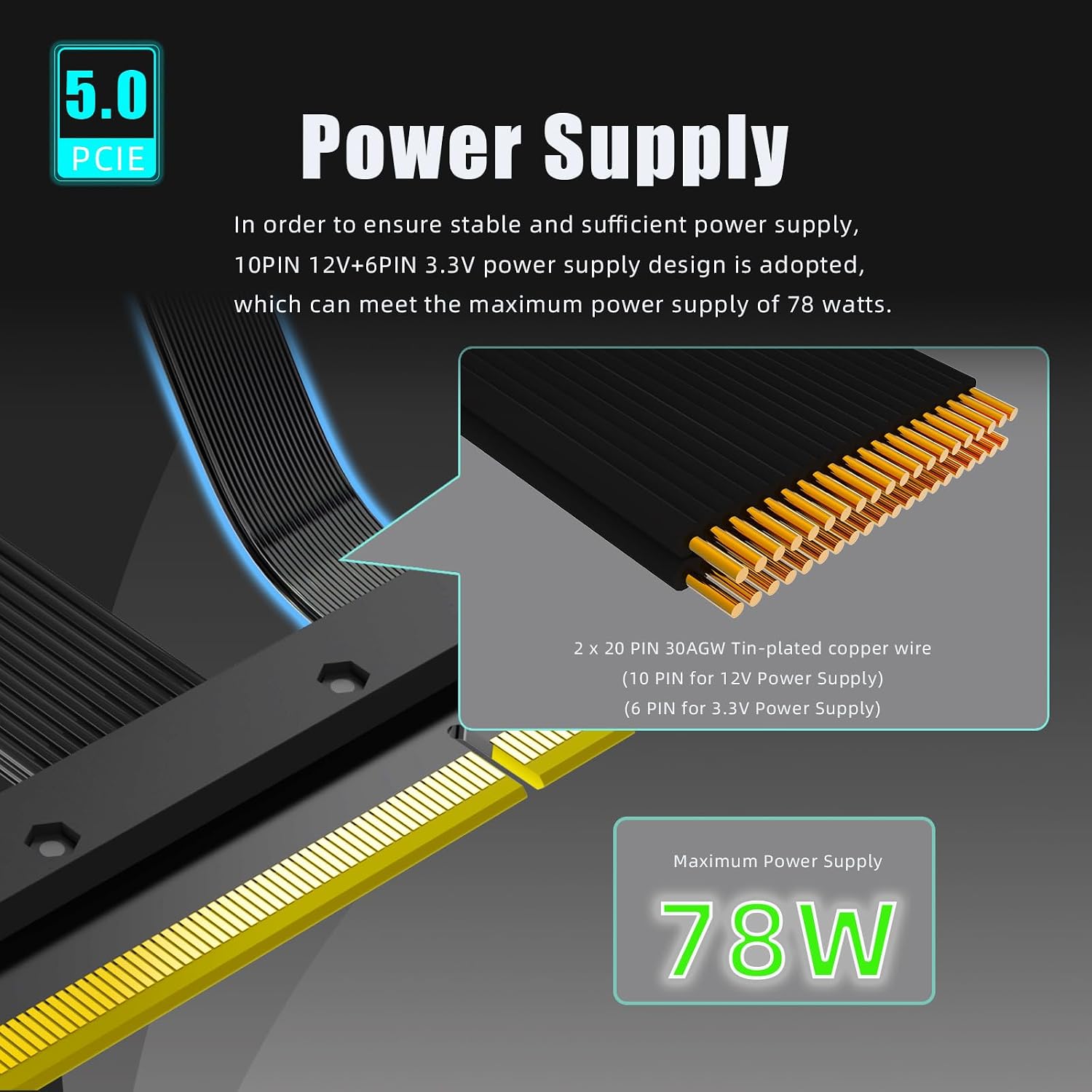 Thumbnail 6 de GLOTRENDS PCIe 5.0 riser cable 150mm