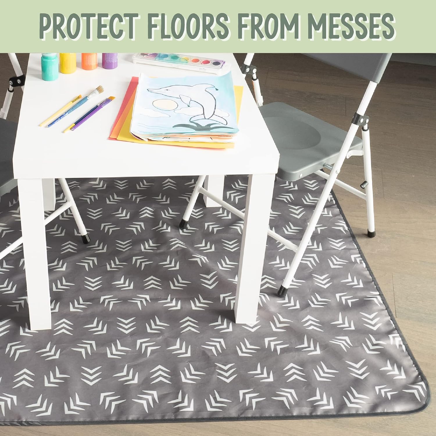 Detalle de S&T INC. High Chair Splat Mat, 42" x 42