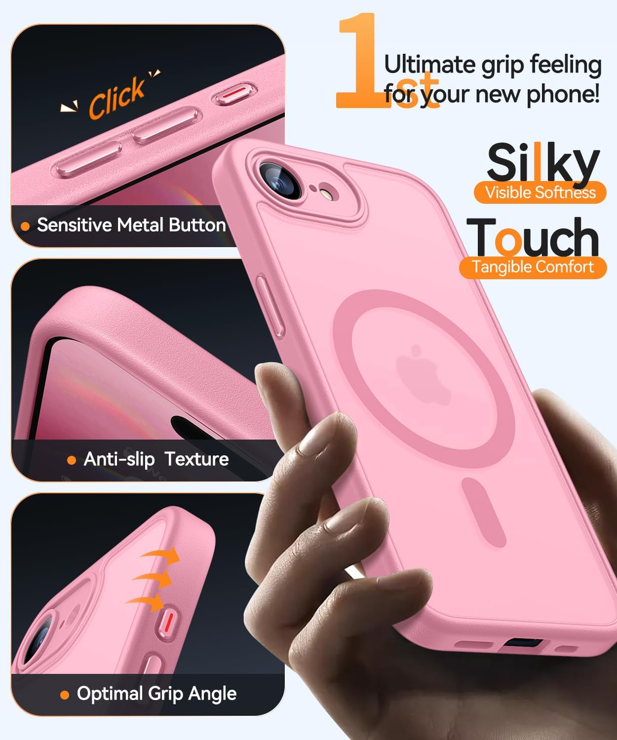 Thumbnail 4 de CANSHN Magnetica Cover per iPhone 16e / 17e (6.1”) Rosa – protezione fotocamera a copertura totale, compatibile MagSafe