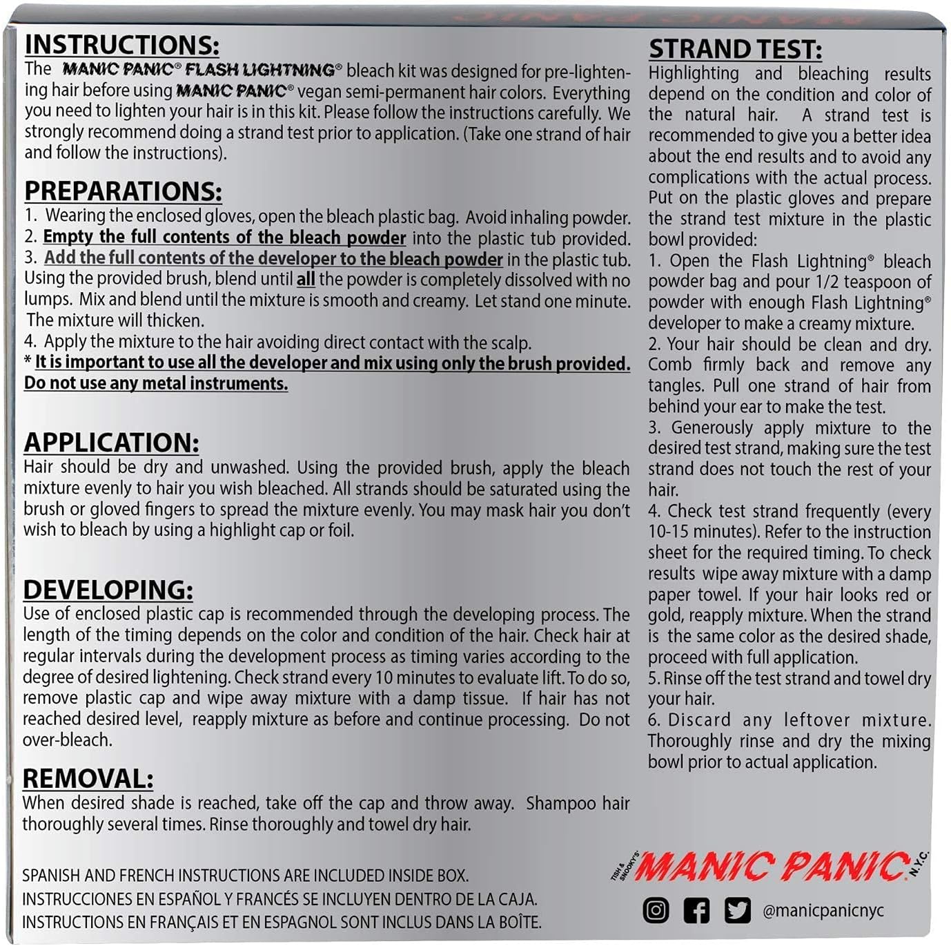 Thumbnail 1 de MANIC PANIC Amplified Flash Lightning Bleach Kit 40 Volume Cream Developer