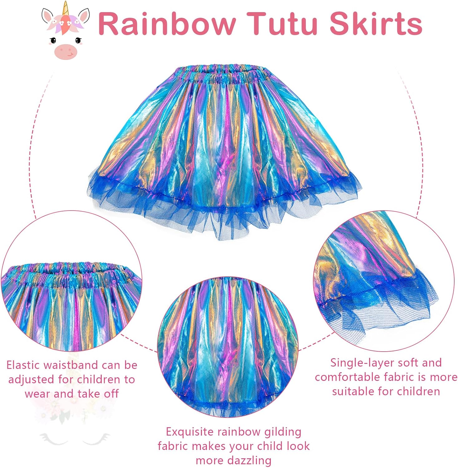 Detalle 2 de HIFOT Unicorn Costume Tutu Skirt for Girls ðŸŽ