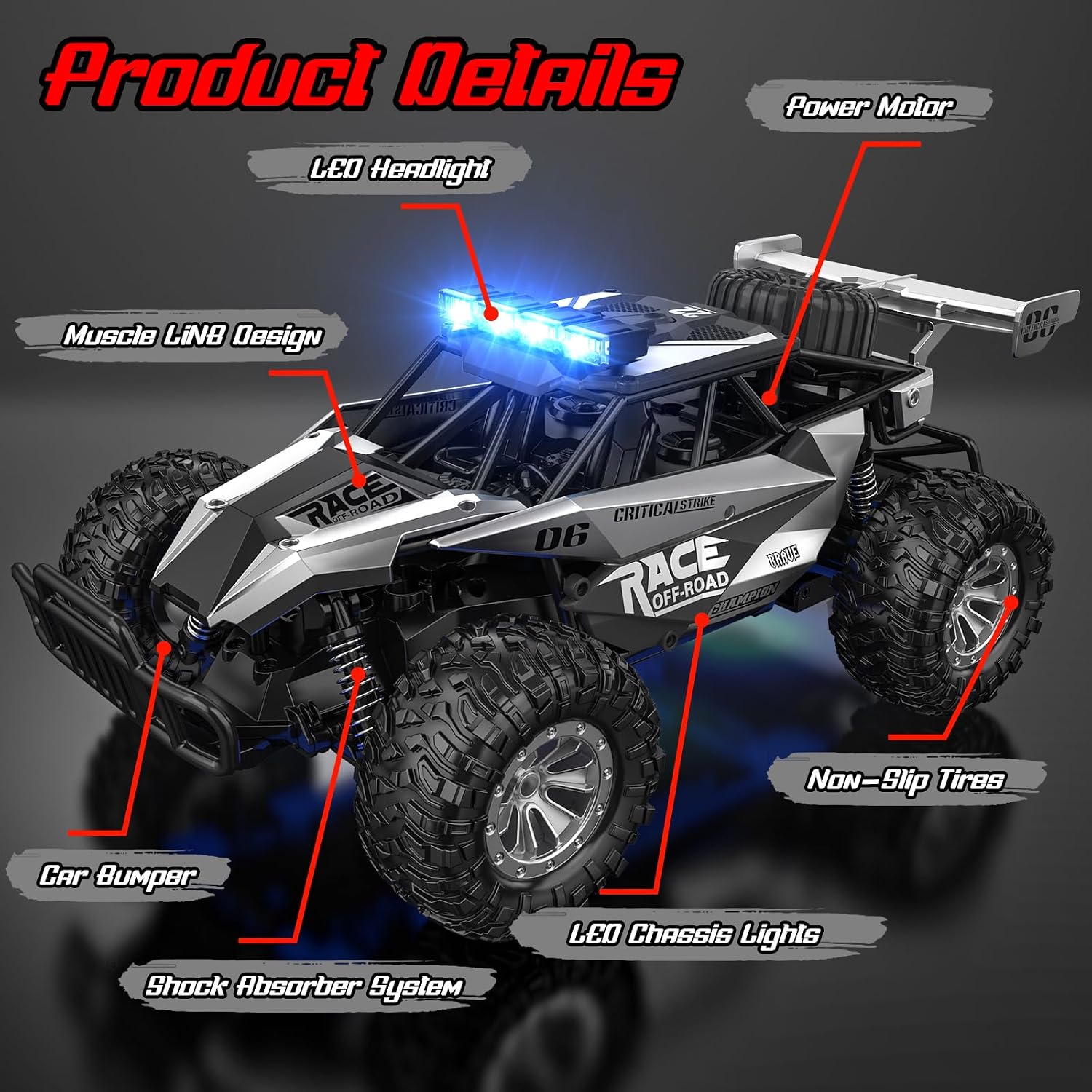 Thumbnail 3 de BLUEJAY 1809 1:12 RC Monster Truck, 33 km/h, LED Lights