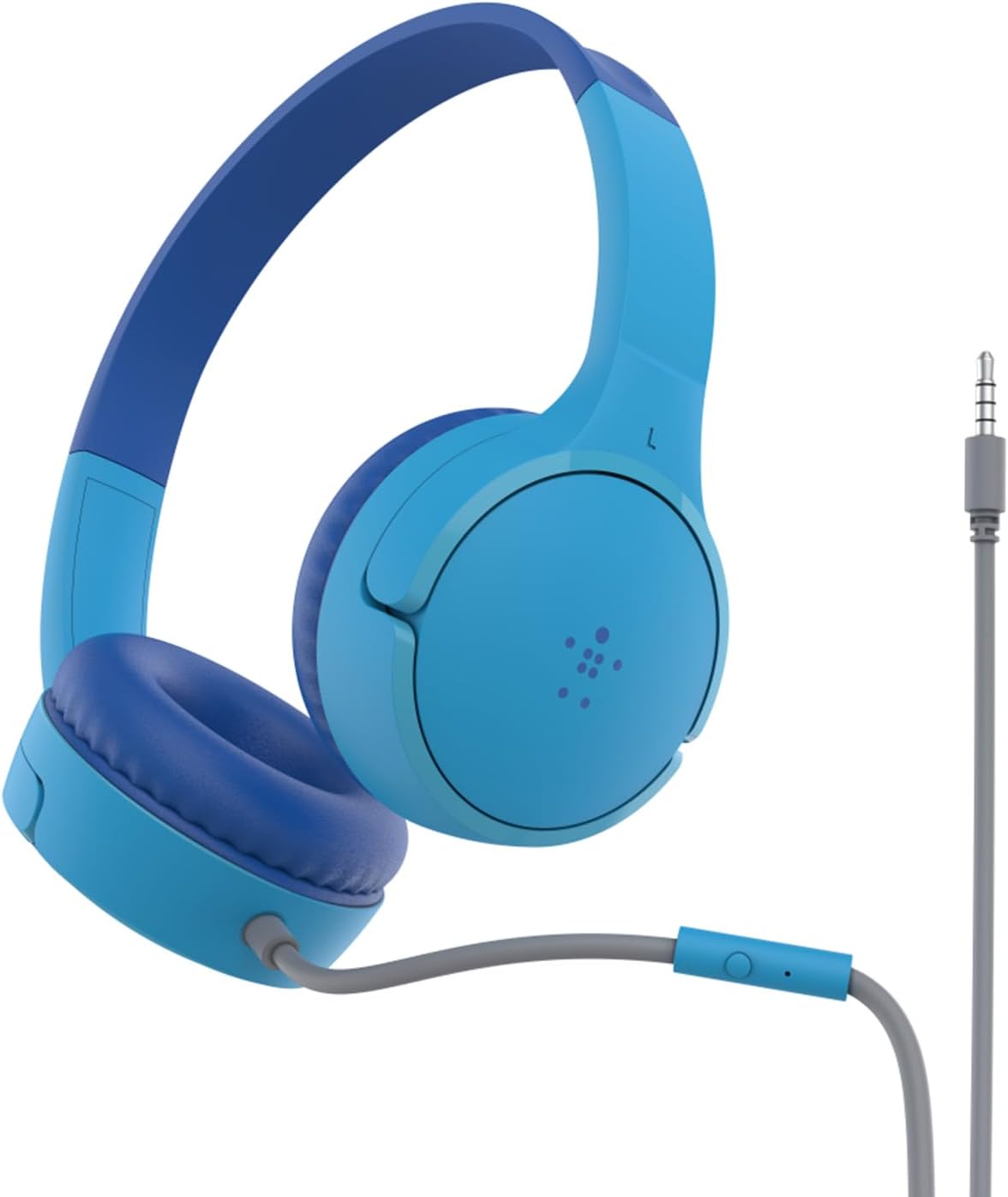 Detalle de Belkin Sound Form Mini On-Ear-Kopfhörer mit Kabel für Kinder – sicherer Klang für Schule, Reisen und Spiel