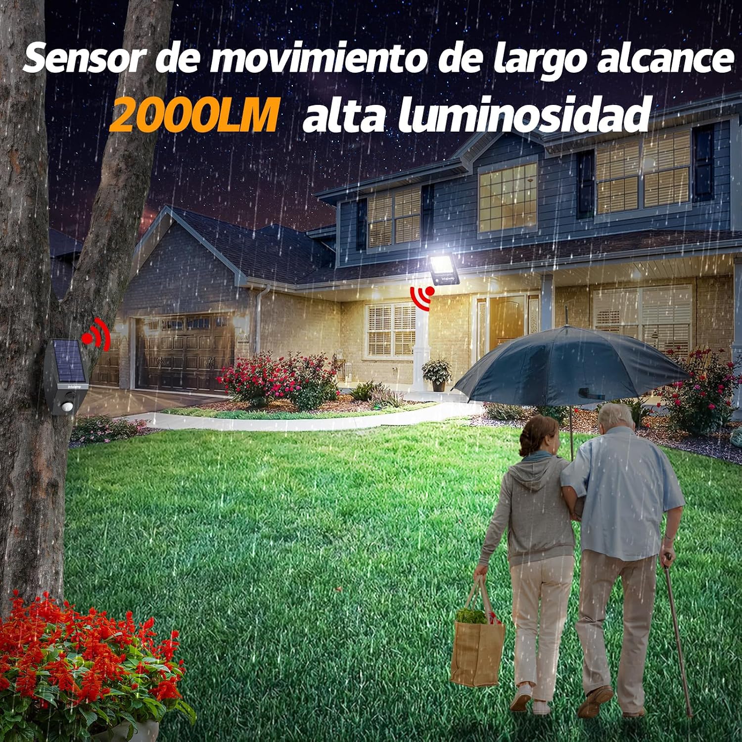 Detalle 2 de intelamp Focos Solares LED 12000mAh 2000LM