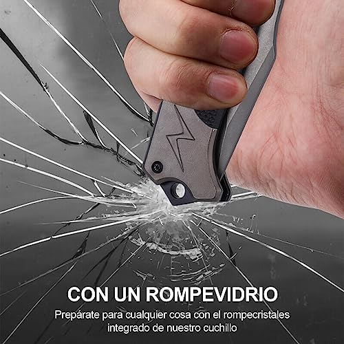 Detalle de Rolgno Navaja: Cuchillo plegable de acero 3Cr13 para outdoor con clip y cordón