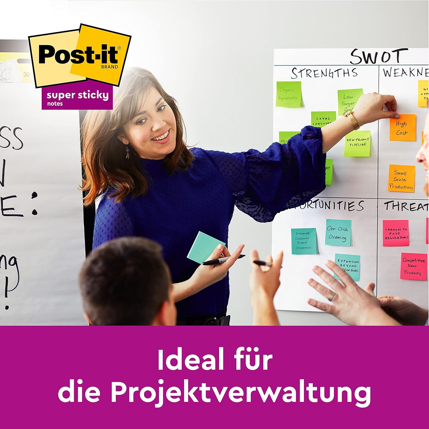 Detalle de Post-it Super Sticky Notes Playful Collection – Packung mit 6 Blöcken, 90 Blatt pro Block, 76 x 127 mm
