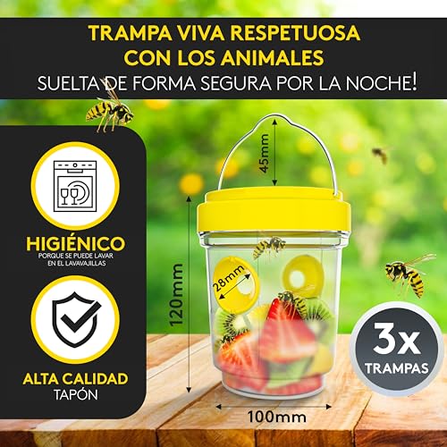 Thumbnail 1 de SilverRack juego de 3 trampas para avispas exterior con cebo natural y modo trampa viva
