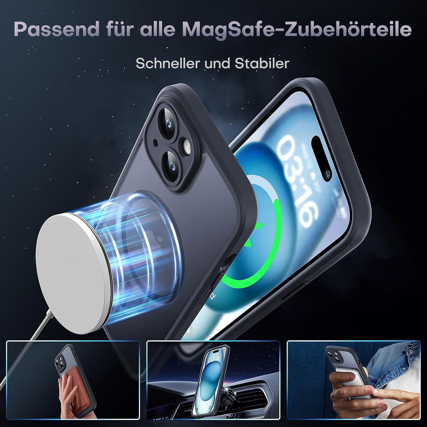 Detalle de TOCOL iPhone 15 Hülle MagSafe, 6,1" Schutz