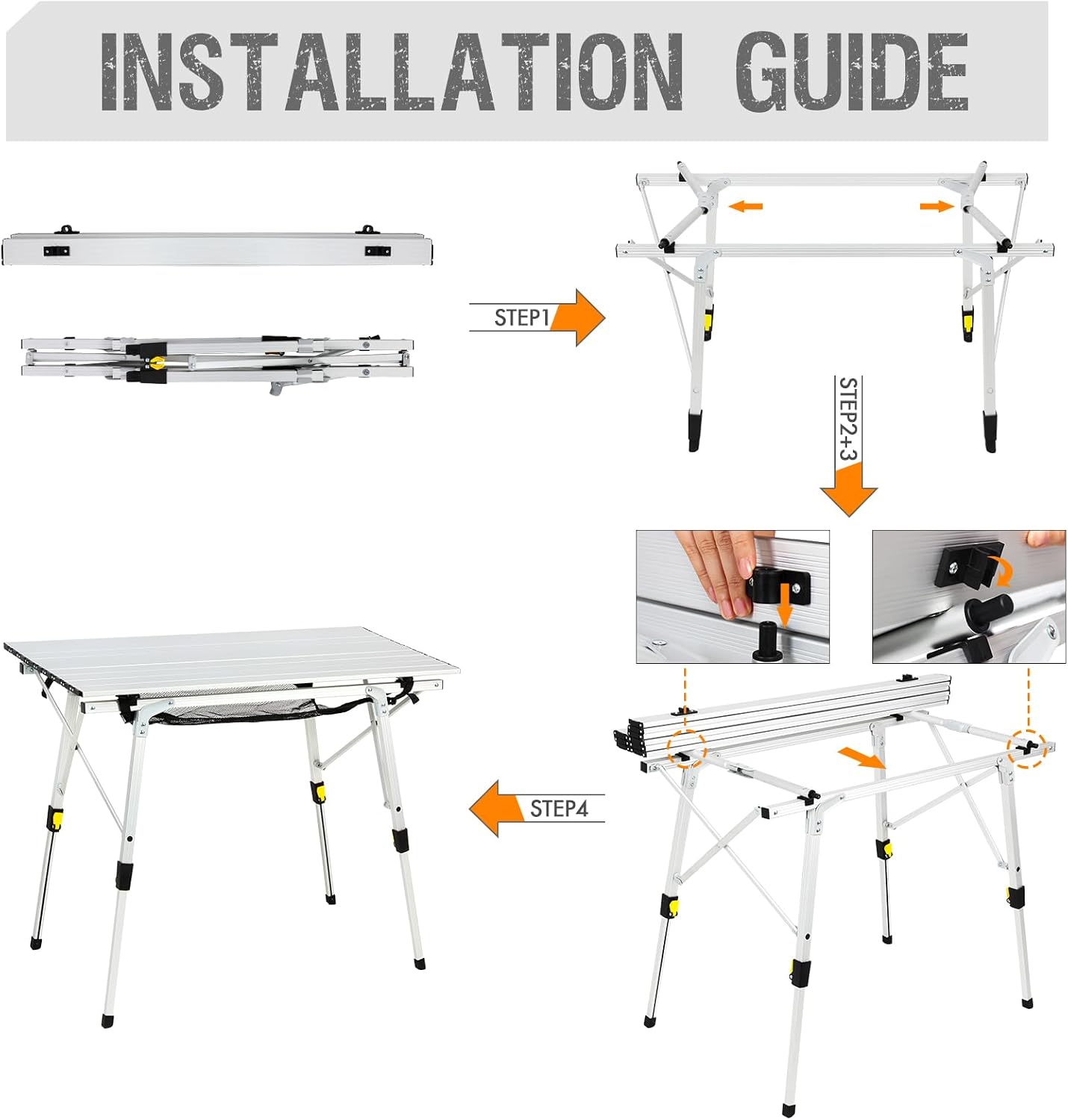 Thumbnail 5 de Portal Campingtisch faltbar Höhenverstellbar Aluminium 90x53 cm – leicht, robust und kompakt