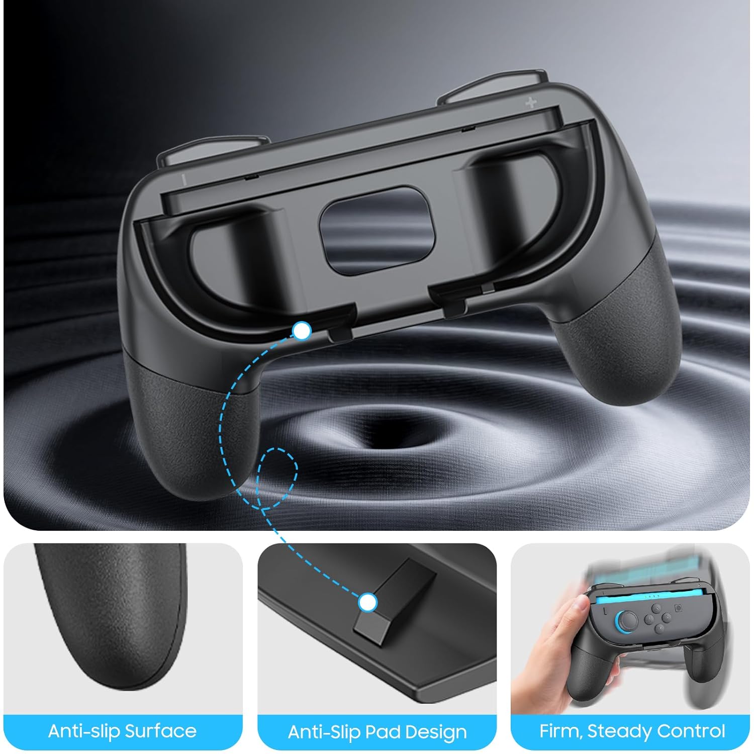 Detalle de FINTIE Grip für Nintendo Switch 2 (2025) Joy-Con – Ergonomische Griffkonstruktion