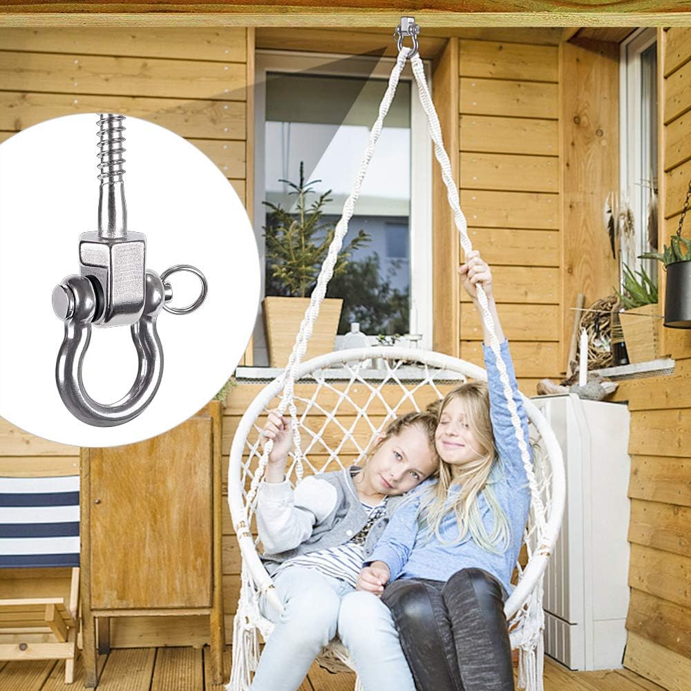 Thumbnail 1 de BeneLabel 2er Schaukelhaken (130 mm) aus Edelstahl, drehbar für Holzbalken – bis 816 kg