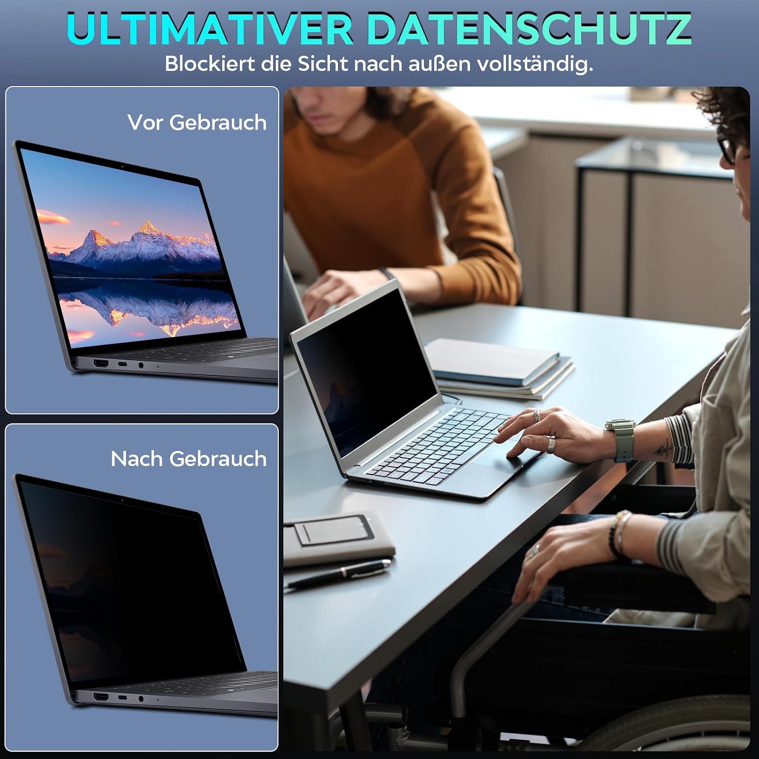 Thumbnail 4 de Sichtschutzfolie für Laptop 15,6 Zoll