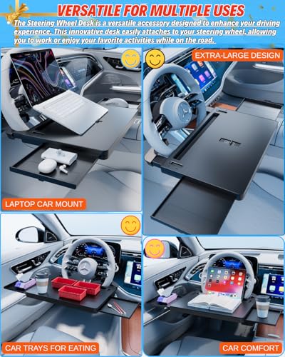 Thumbnail 8 de Portable Large Steering Wheel Tray Table Laptop tray for car 🚗