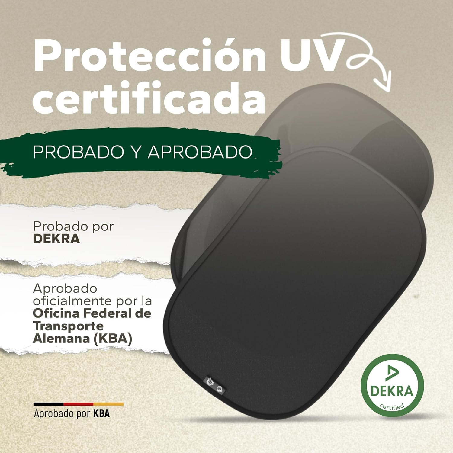 Detalle 2 de Parasol Coche Bebé UPF50+ protección UV