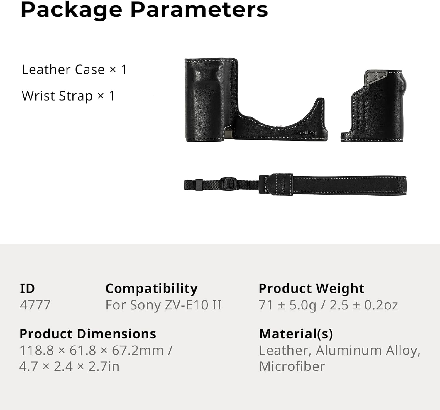 Thumbnail 6 de SMALLRIG Sony ZV-E10 II Leather Case with Wrist Strap
