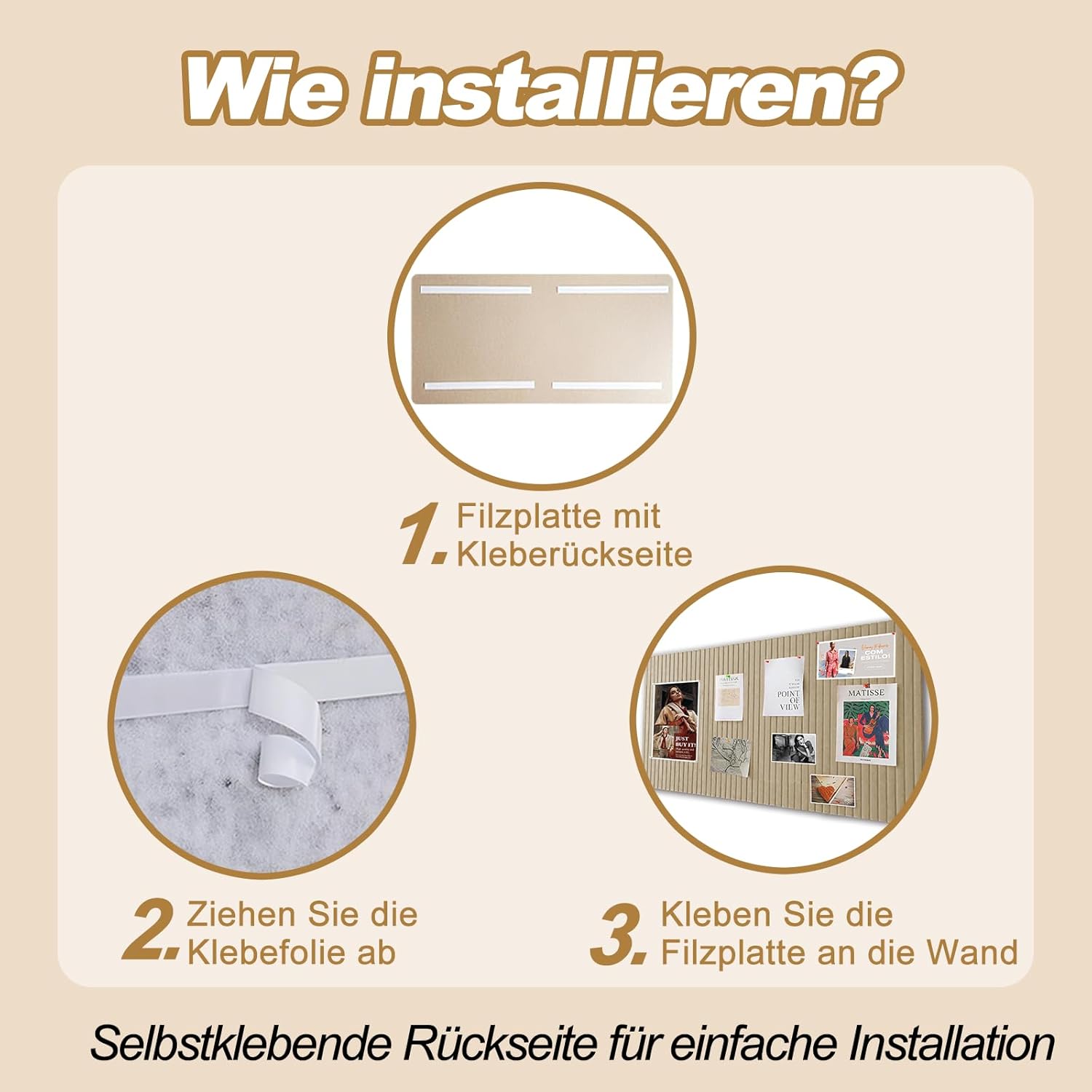 Thumbnail 3 de Vauki Filz Pinnwand 80 x 40 cm 📌