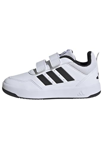 Detalle de Adidas Tensaur Sport 3.0 Hook & Loop – Kinderschuhe Weiß/Schwarz, Größe 31 EU